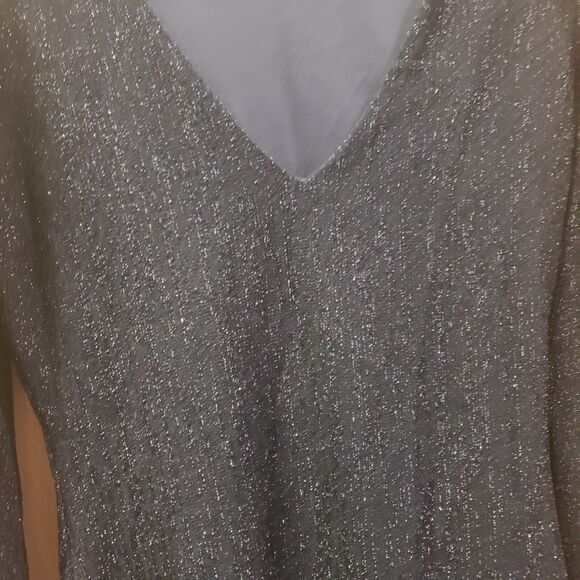 GUESS Cardi Metallic Puff Sleeve Dress Color-Black Size XS - Picture 6 of 9